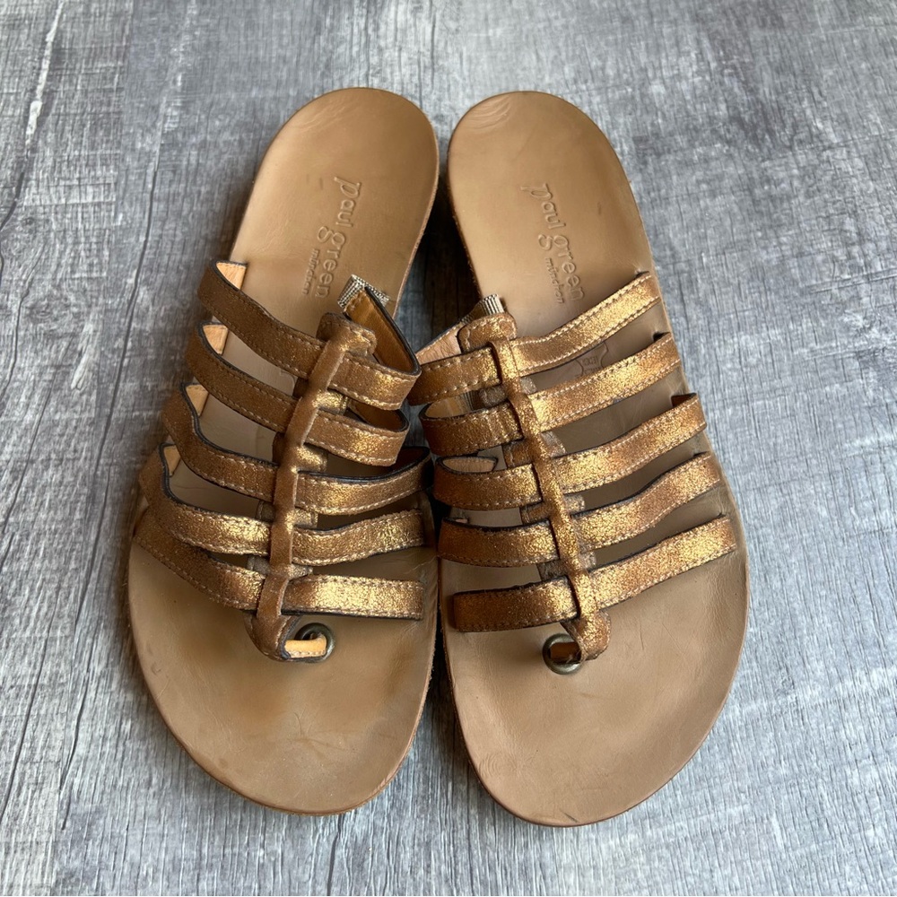 Paul Green Strappy Slides Dark Bronze Size UK 5